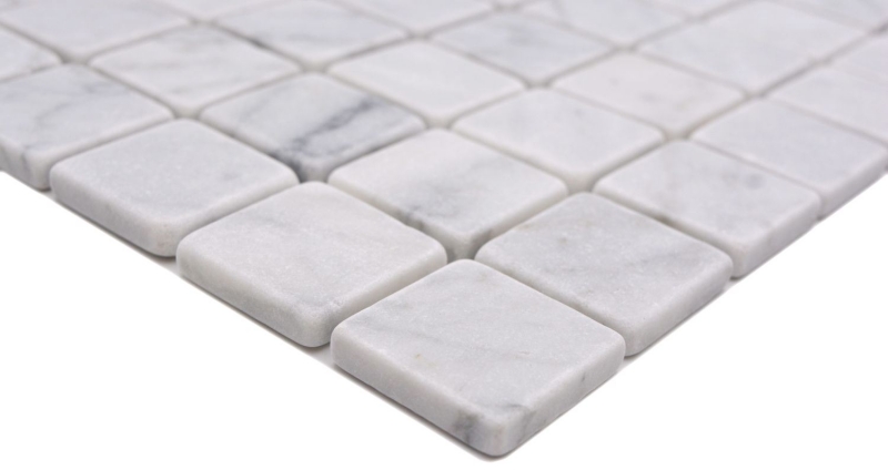 Mosaïque de pierre naturelle Marbre blanc carrara mat mur sol cuisine salle de bain douche MOS42-32-2000_f