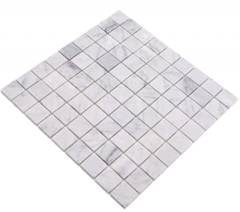 Natural stone mosaic marble white carrara matt wall floor kitchen bathroom shower MOS42-32-2000_f