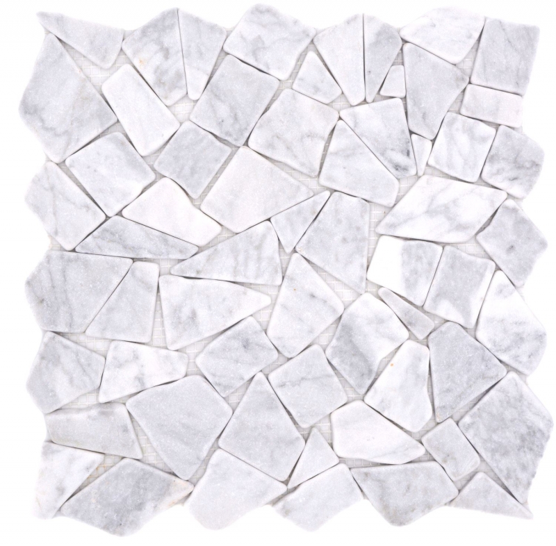 Natural stone mosaic marble white carrara matt wall floor kitchen bathroom shower MOS44-30-2030_f