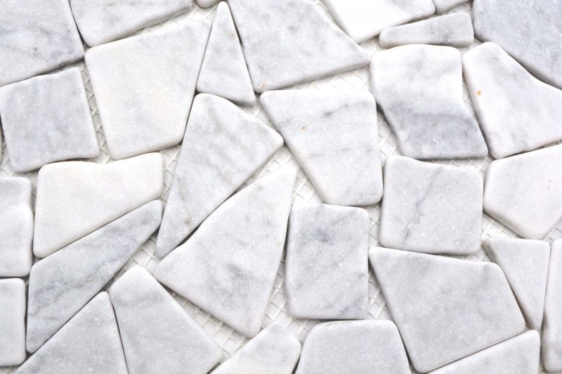 Mosaïque de pierre naturelle Marbre blanc carrara mat mur sol cuisine salle de bain douche MOS44-30-2030_f