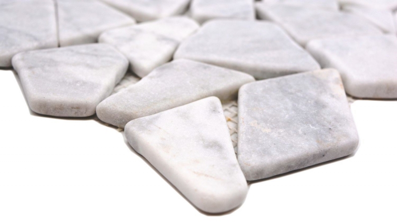Mosaïque de pierre naturelle Marbre blanc carrara mat mur sol cuisine salle de bain douche MOS44-30-2030_f