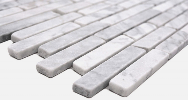 Piastrelle mosaico pietra naturale marmo bianco carrara opaco parete pavimento cucina bagno doccia MOS40-Brick2000_f