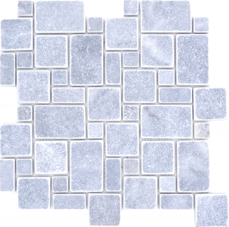 Natural stone mosaic tiles marble light gray matt wall floor kitchen bathroom shower MOS40-FP40_f