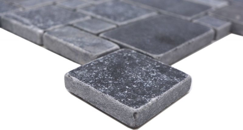 Natural stone mosaic tiles marble black matt wall floor kitchen bathroom shower MOS40-FP43_f