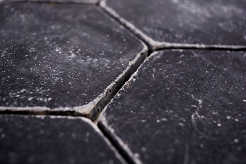 Natural stone mosaic tiles marble black matt wall floor kitchen bathroom shower MOS42-HX143_f