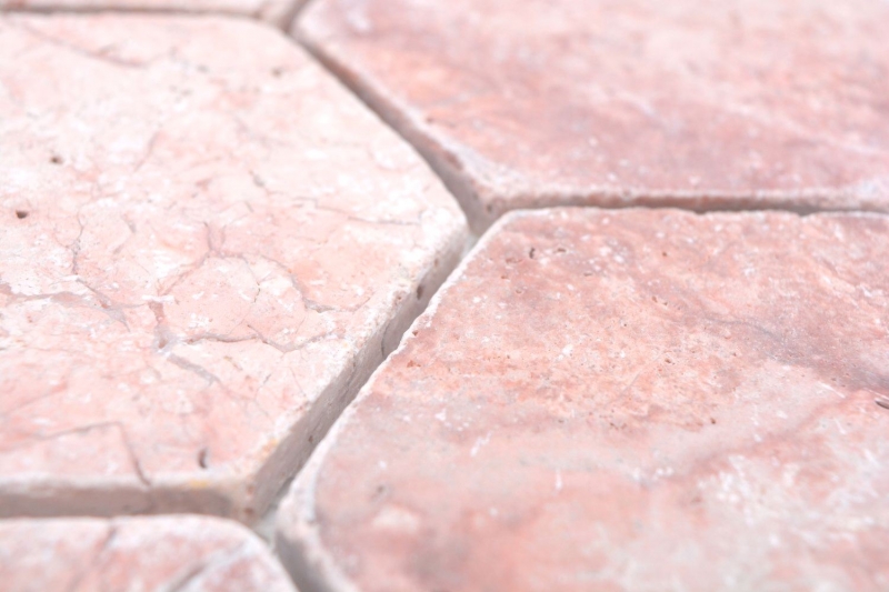 Natural stone mosaic tiles travertine red matt wall floor kitchen bathroom shower MOS42-HX145_f