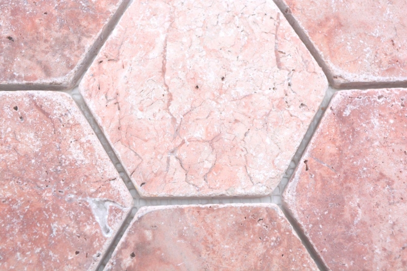Piastrelle di mosaico in pietra naturale travertino rosso opaco muro pavimento cucina bagno doccia MOS42-HX145_f