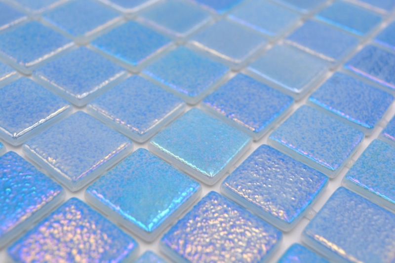Mosaico piscina Mosaico piscina Mosaico vetro azzurro iridescente multicolore lucido Muro Pavimento Cucina Bagno Doccia MOS220-P55251_f