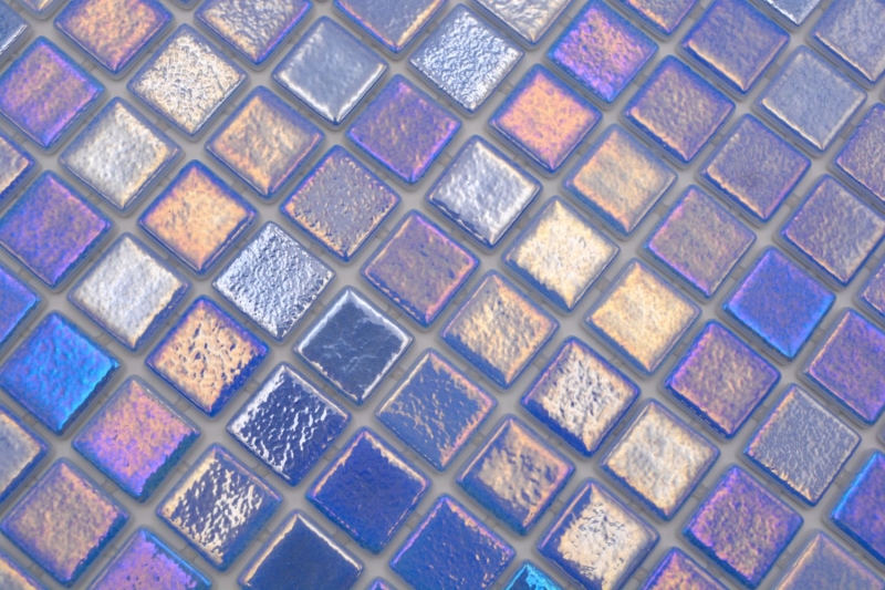 Mosaïque de piscine Mosaïque de verre bleu irisé multicolore brillant mur cuisine salle de bain douche MOS220-P55252_f