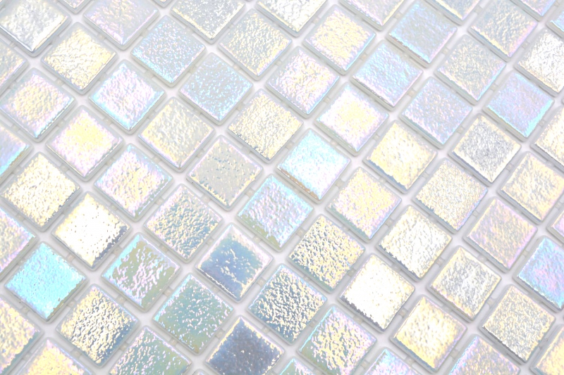 Mosaico piscina Mosaico piscina Mosaico vetroso crema iridescente multicolore lucido Muro Pavimento Cucina Bagno Doccia MOS220-P55254_f