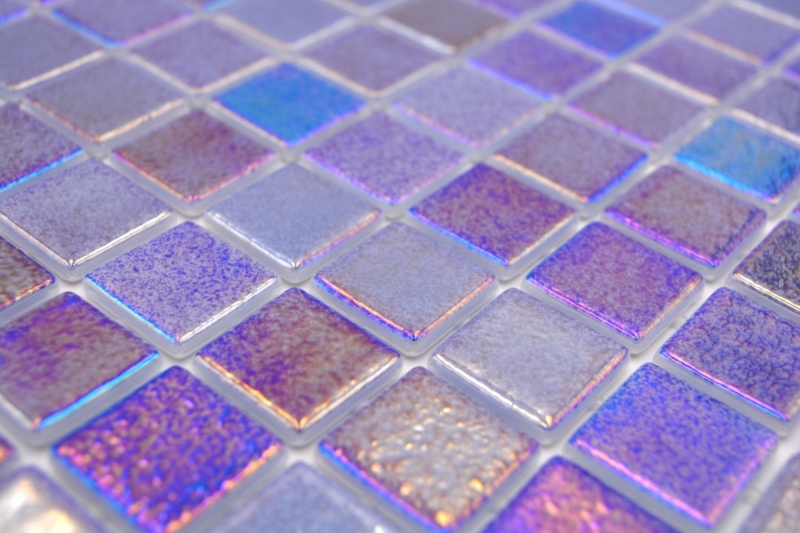 Mosaïque de piscine Mosaïque de verre bleu violet multicolore irisé mur sol cuisine salle de bain douche MOS220-P55255_f