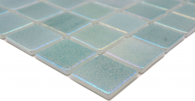 Mosaico piscina mosaico piscina mosaico vetro verde pastello iridescente multicolore lucido parete pavimento cucina bagno doccia MOS220-P55383_f