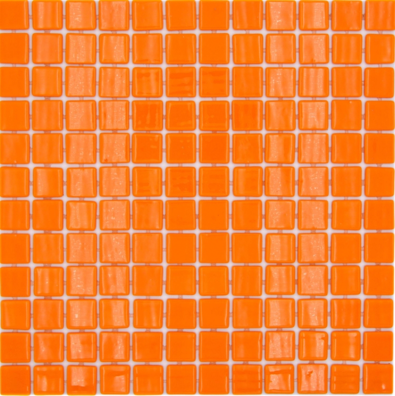 Schwimmbadmosaik Poolmosaik Glasmosaik orange glänzend Wand Boden Küche Bad Dusche MOS220-P25820_f