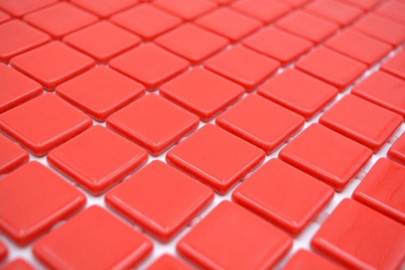 Schwimmbadmosaik Poolmosaik Glasmosaik rot glänzend Wand Boden Küche Bad Dusche MOS220-P25808_f