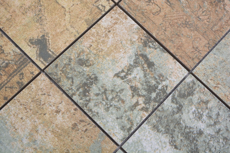 Handmuster Keramikmosaik Feinsteinzeug beige braun graugrün matt Wand Boden Küche Bad Dusche MOS23-95CB_m