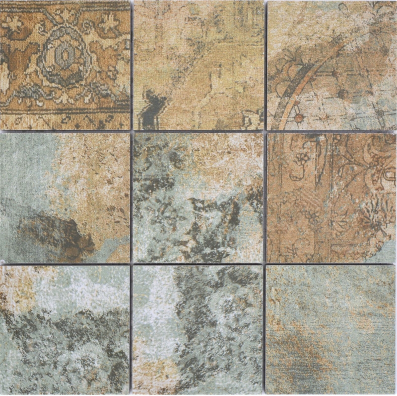 Échantillon manuel mosaïque céramique grès cérame beige brun gris vert mat mur sol cuisine salle de bain douche MOS23-95CB_m