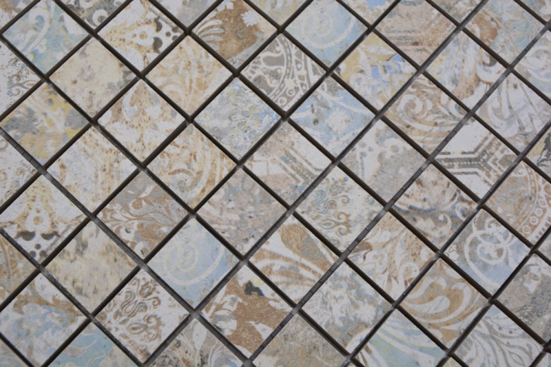 Handmuster Keramikmosaik Feinsteinzeug mehrfarbig matt Wand Boden Küche Bad Dusche MOS18-25CS_m