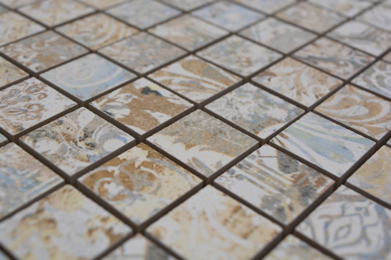 Mosaico ceramico dipinto a mano in gres porcellanato multicolore opaco parete pavimento cucina bagno doccia MOS18-25CS_m