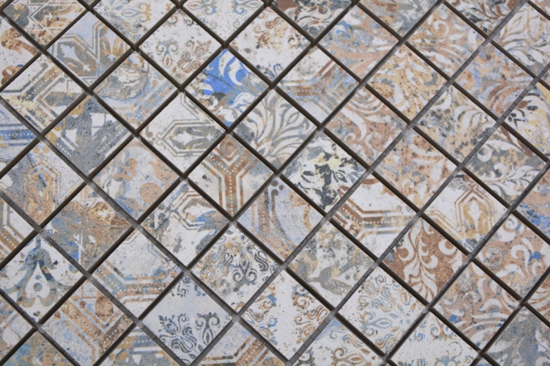Handmuster Keramikmosaik Feinsteinzeug stark mehrfarbig matt Wand Boden Küche Bad Dusche MOS18-25CV_m