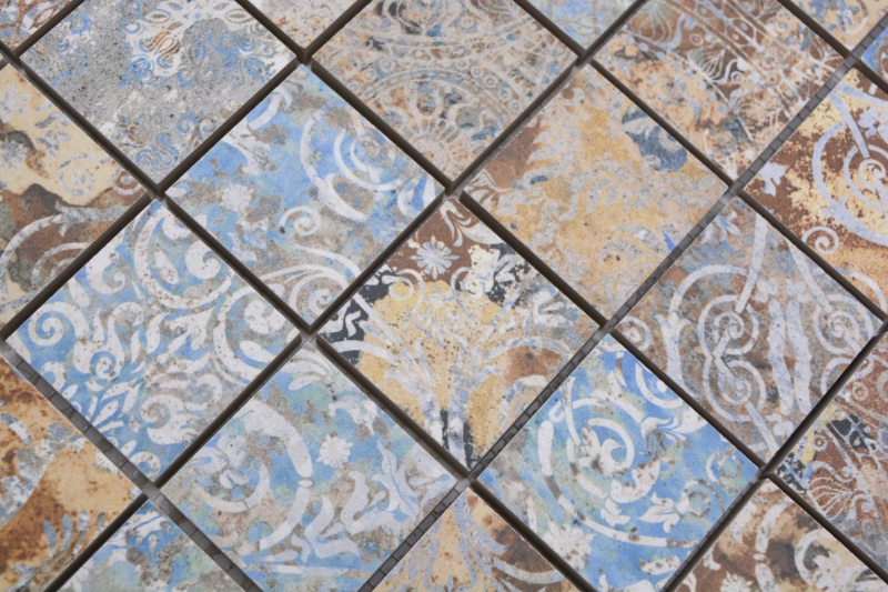 Handmuster Keramikmosaik Feinsteinzeug stark mehrfarbig matt Wand Boden Küche Bad Dusche MOS14-47CV_m