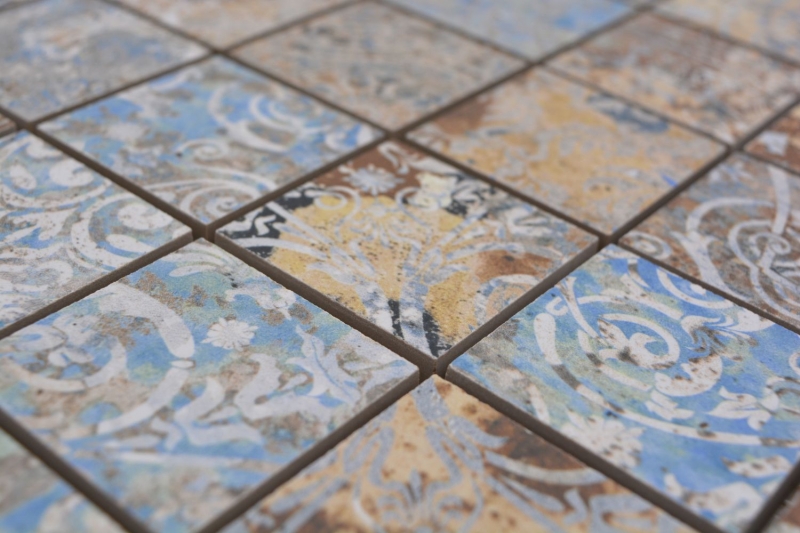 Hand pattern ceramic mosaic porcelain stoneware strong multicolored matt wall floor kitchen bathroom shower MOS14-47CV_m