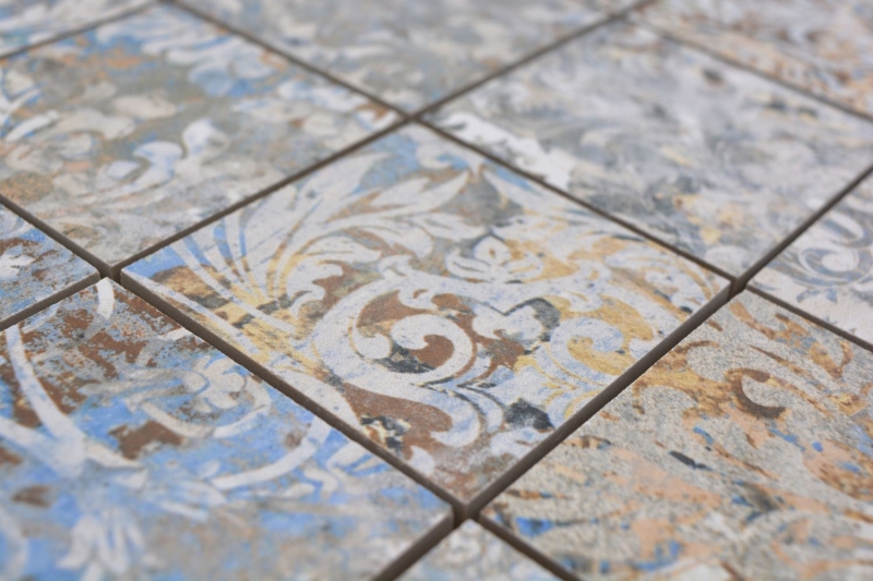 Mosaico ceramico dipinto a mano in gres porcellanato forte multicolore opaco parete pavimento cucina bagno doccia MOS16-71CV_m