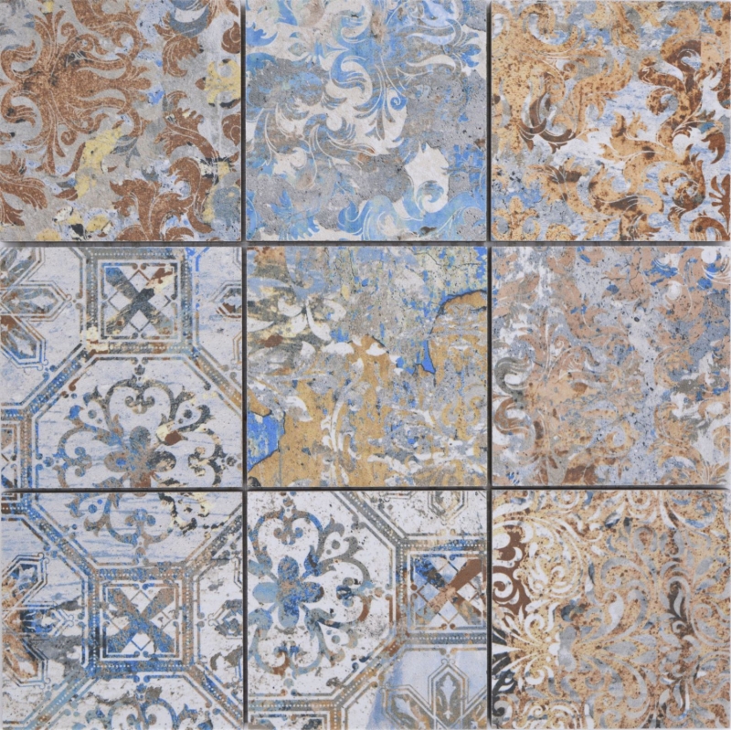 Handmuster Keramikmosaik Feinsteinzeug stark mehrfarbig matt Wand Boden Küche Bad Dusche MOS23-95CV_m