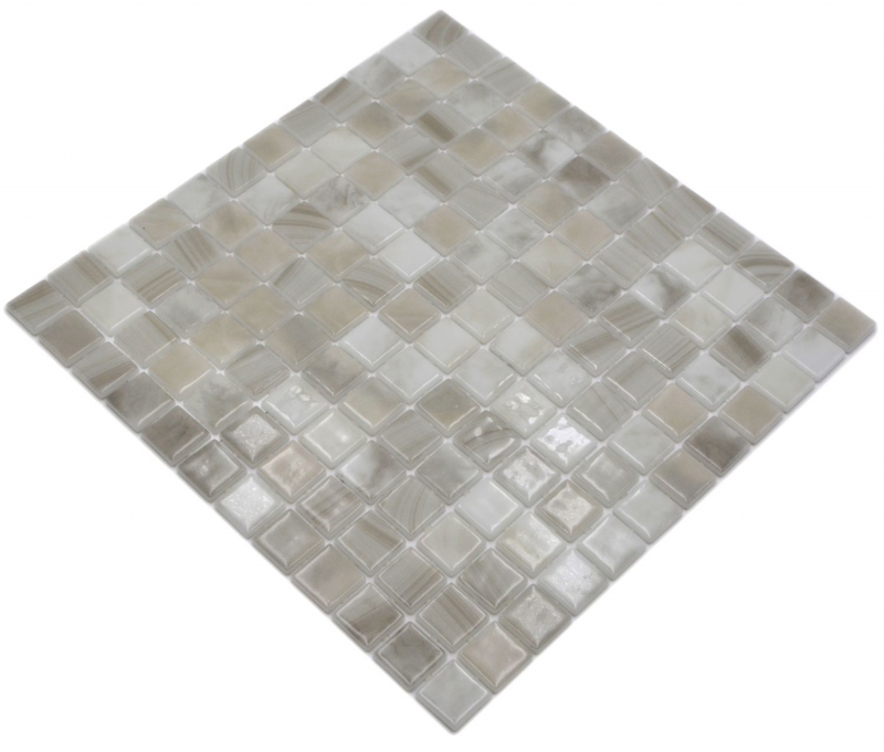 Échantillon manuel Mosaïque de piscine Mosaïque de verre beige clair changeant mur sol cuisine salle de bain douche MOS220-P56251_m