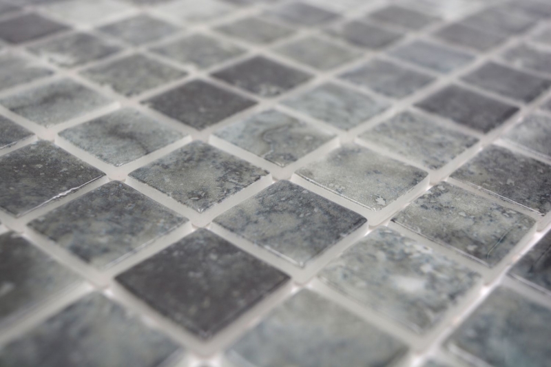 Échantillon manuel Mosaïque de piscine Mosaïque de verre noir anthracite changeant mur sol cuisine salle de bain douche MOS220-P56253_m