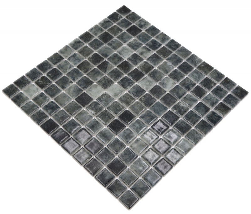 Échantillon manuel Mosaïque de piscine Mosaïque de verre noir anthracite changeant mur sol cuisine salle de bain douche MOS220-P56253_m