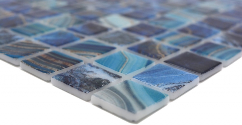 Échantillon manuel Mosaïque de piscine Mosaïque de verre bleu royal changeant brillant mur sol cuisine salle de bain douche MOS220-P56254_m
