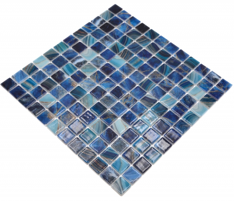 Mano modello piscina mosaico piscina mosaico vetro mosaico blu reale iridescente lucido parete pavimento cucina bagno doccia MOS220-P56254_m