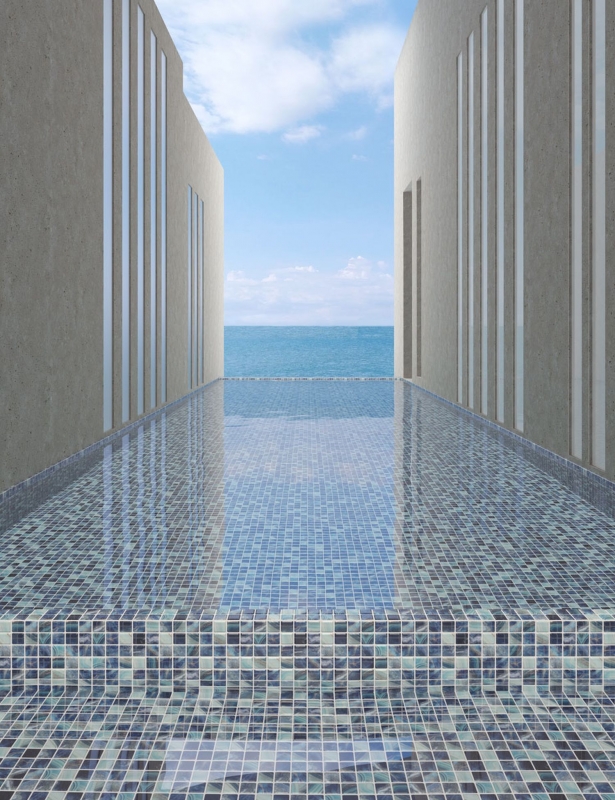 Mano modello piscina mosaico piscina mosaico vetro mosaico blu reale iridescente lucido parete pavimento cucina bagno doccia MOS220-P56254_m