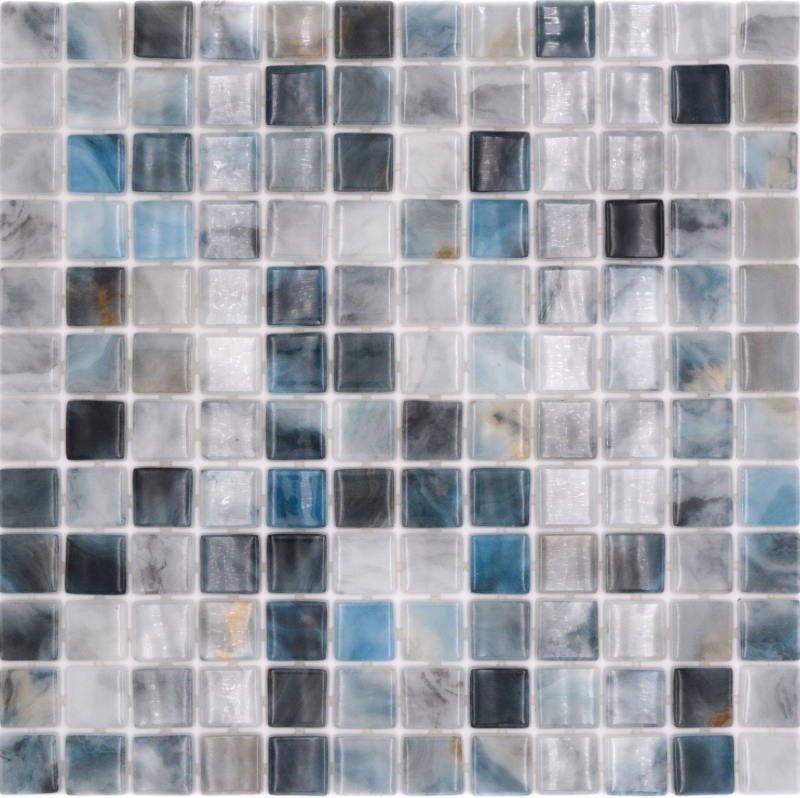 Campione a mano mosaico piscina mosaico piscina mosaico vetro grigio antracite cangiante parete pavimento cucina bagno doccia MOS220-P56256_m