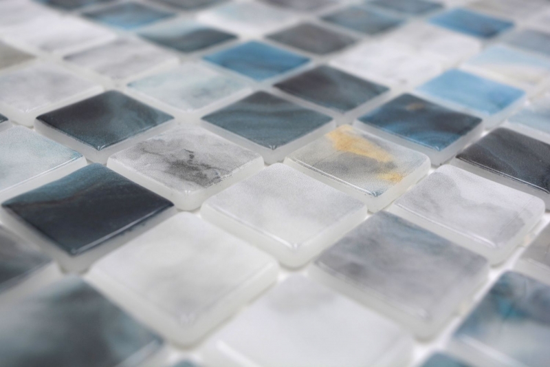 Échantillon manuel Mosaïque de piscine Mosaïque de verre gris anthracite changeant mur sol cuisine salle de bain douche MOS220-P56256_m