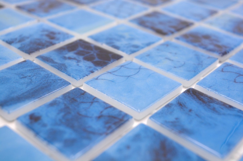 Mano modello piscina mosaico piscina mosaico vetro mosaico blu iridescente parete pavimento cucina bagno doccia MOS220-P56385_m