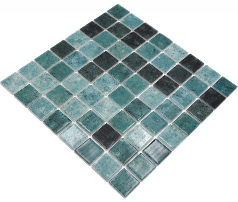 Échantillon manuel Mosaïque de piscine Mosaïque de verre vert anthracite changeant mur sol cuisine salle de bain douche MOS220-P56388_m