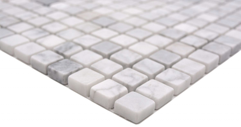 Campione a mano pietra naturale mosaico marmo bianco carrara opaco parete pavimento cucina bagno doccia MOS38-15-2000_m