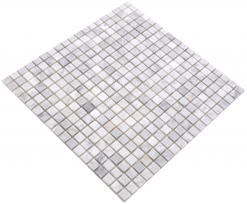 Campione a mano pietra naturale mosaico marmo bianco carrara opaco parete pavimento cucina bagno doccia MOS38-15-2000_m