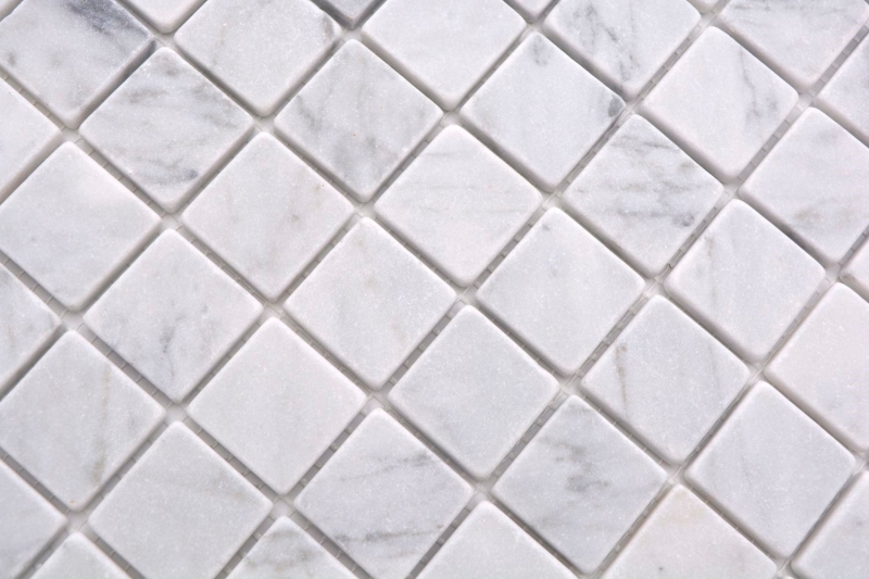 Échantillon manuel de mosaïque de pierre naturelle Marbre blanc carrara mat mur sol cuisine salle de bain douche MOS42-32-2000_m