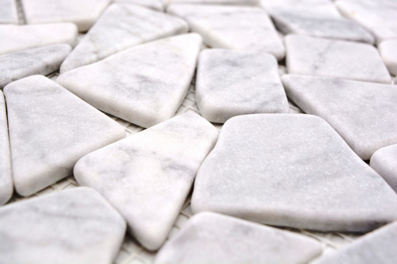 Échantillon manuel de mosaïque de pierre naturelle Marbre blanc carrara mat mur sol cuisine salle de bain douche MOS44-30-2030_m