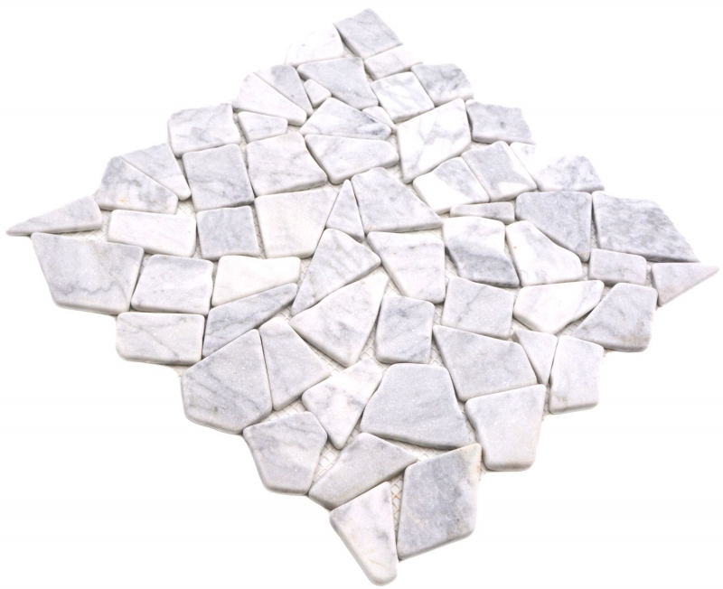 Campione a mano pietra naturale mosaico marmo bianco carrara opaco parete pavimento cucina bagno doccia MOS44-30-2030_m