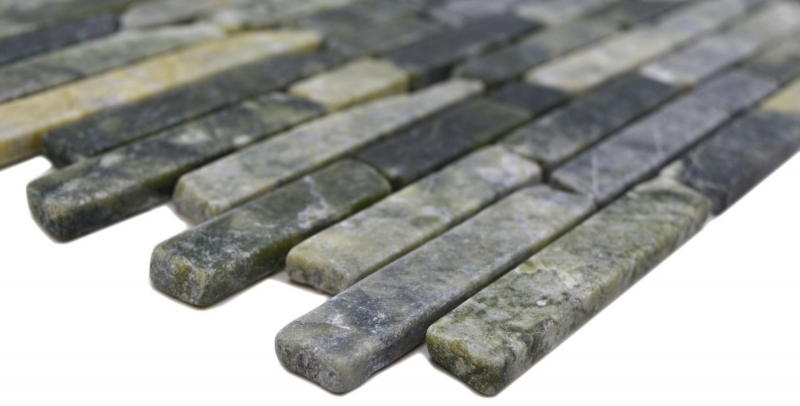 Échantillon manuel de mosaïque de pierre naturelle Marbre vert mat mur sol cuisine salle de bain douche MOS40-0407_m
