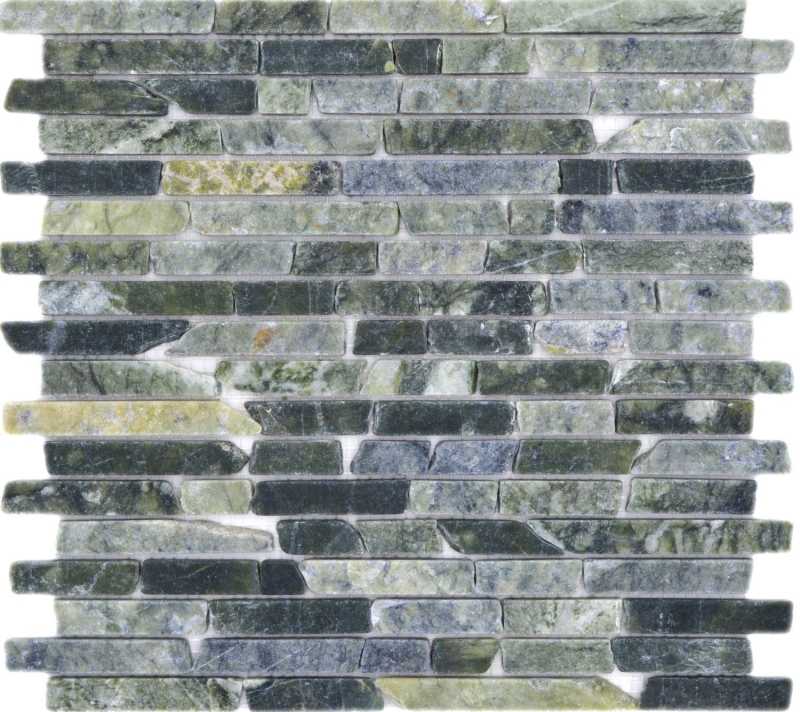 Échantillon manuel de mosaïque de pierre naturelle Marbre vert mat mur sol cuisine salle de bain douche MOS40-0407_m