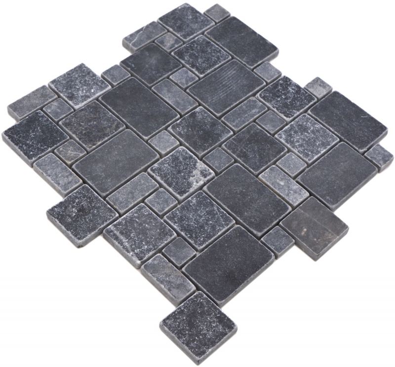 Échantillon manuel de mosaïque de pierre naturelle Marbre noir mat mur sol cuisine salle de bain douche MOS40-FP43_m