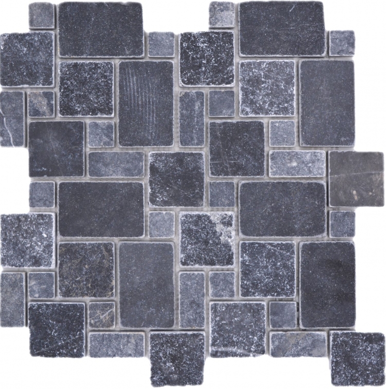 Échantillon manuel de mosaïque de pierre naturelle Marbre noir mat mur sol cuisine salle de bain douche MOS40-FP43_m