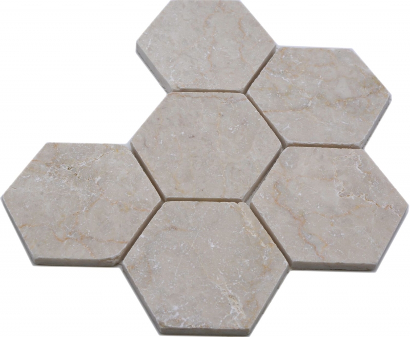 Échantillon manuel de mosaïque de pierre naturelle Marbre ivoire mat mur sol cuisine salle de bain douche MOS42-HX141_m