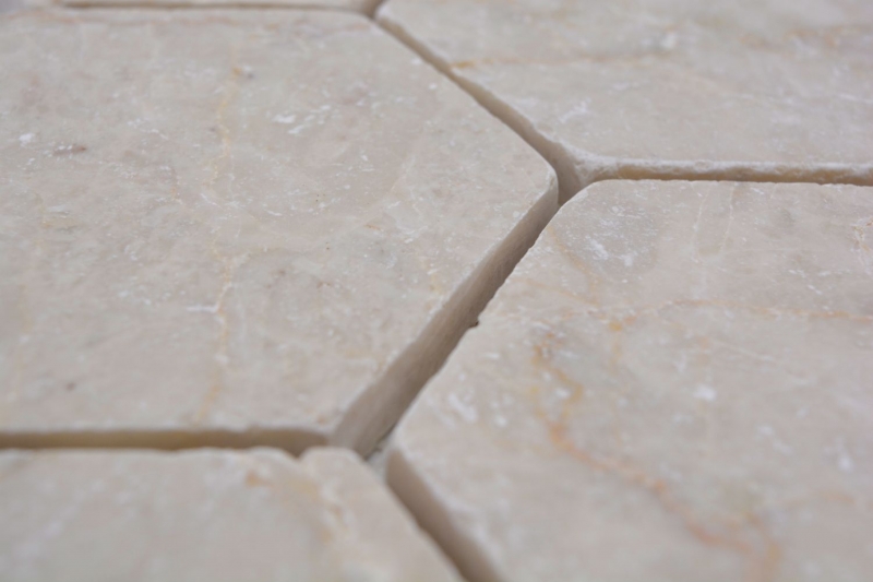 Piastrelle di mosaico in pietra naturale dipinte a mano marmo avorio opaco parete pavimento cucina bagno doccia MOS42-HX141_m