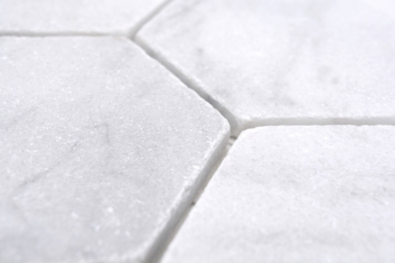 Échantillon manuel de mosaïque de pierre naturelle Marbre blanc mat mur sol cuisine salle de bain douche MOS42-HX142_m
