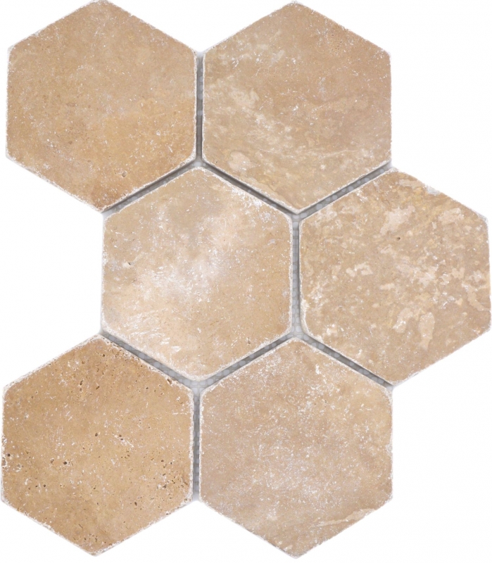 Campione a mano pietra naturale mosaico piastrelle travertino noce opaco parete pavimento cucina bagno doccia MOS42-HX144_m